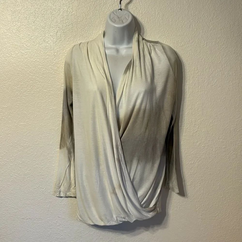 Bryn Walker Lagenlook Tie Dye Surplice Drape Top Small